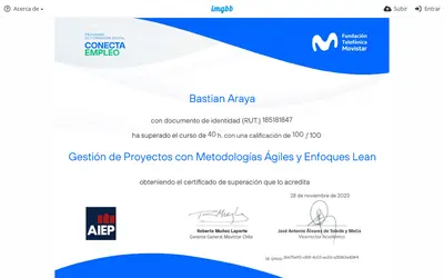 Credencial de Gestion de Proyectos Agiles y Lean