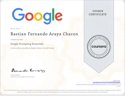 Credencial de Google Prompting Essentials