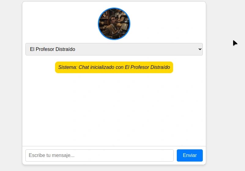Captura de pantalla principal del proyecto Mini Chatbots - Chatbots Personalizados