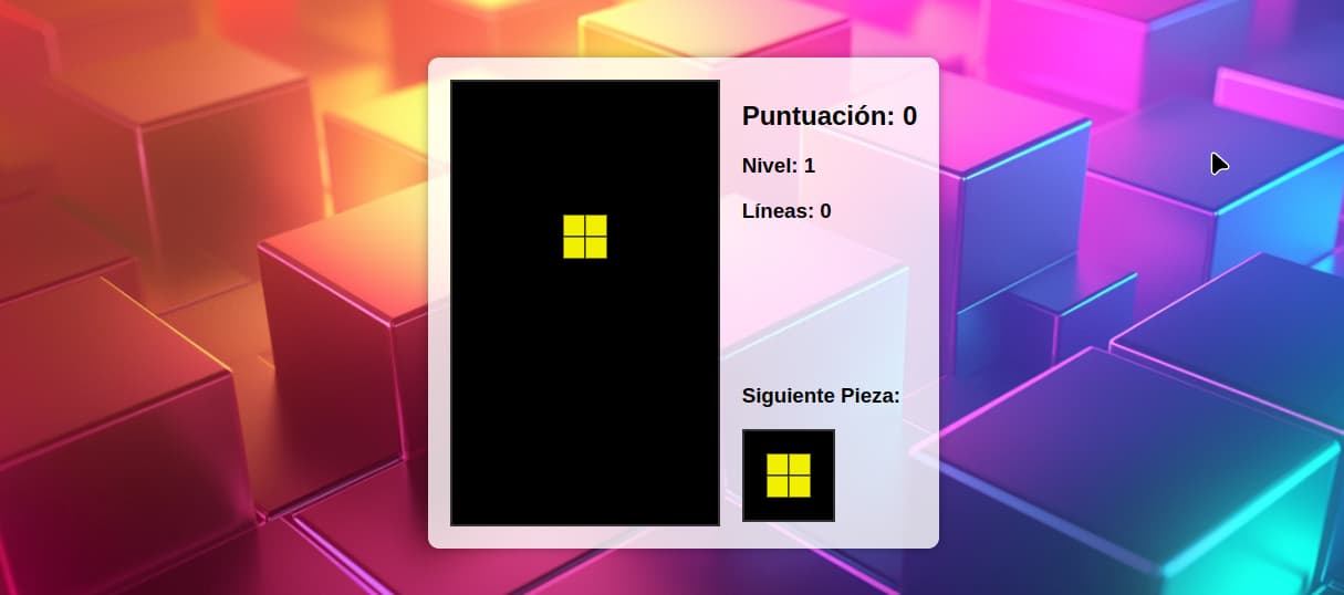 Captura de pantalla principal del proyecto Tetris - Juego Clasico